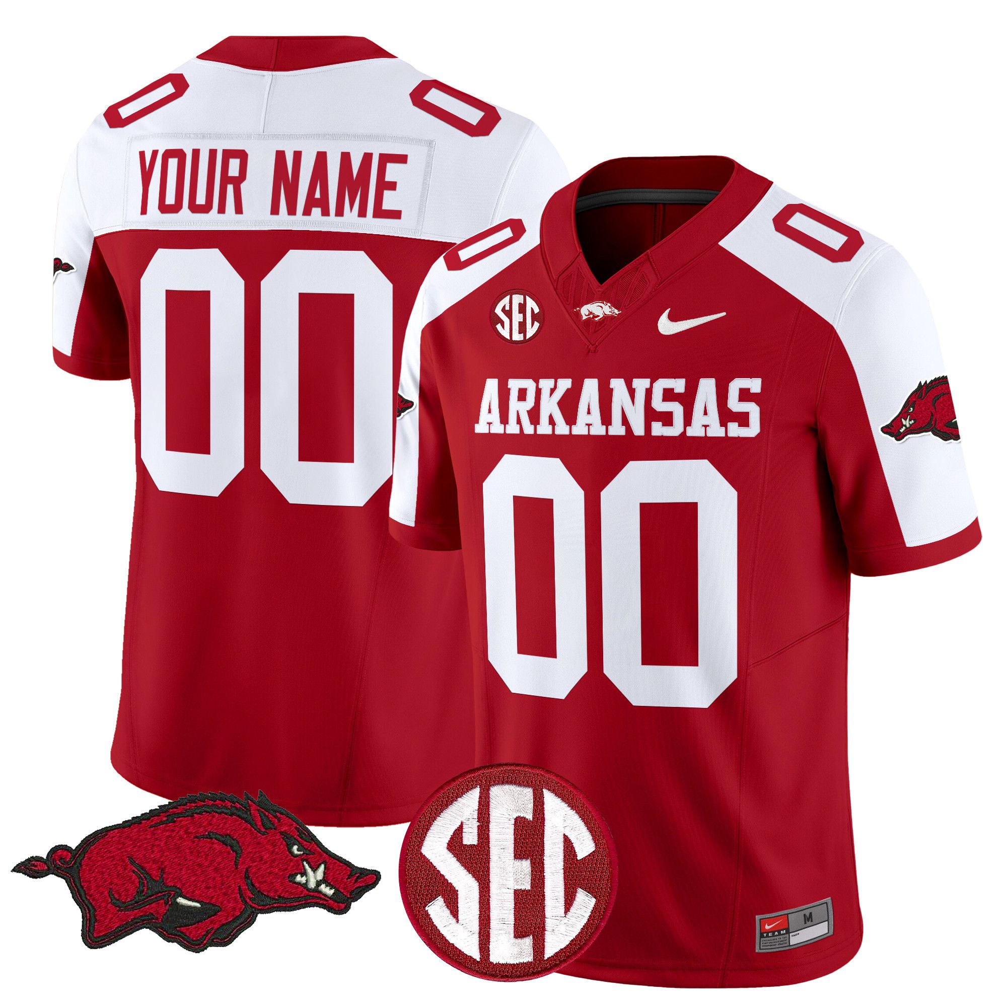 Men Arkansas Razorbacks Red Nike 2024 Vapor Limited Custom NCAA Jersey